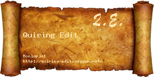 Quiring Edit névjegykártya
